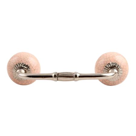 Baby Pink Crackle Ceramic Bridge Handle